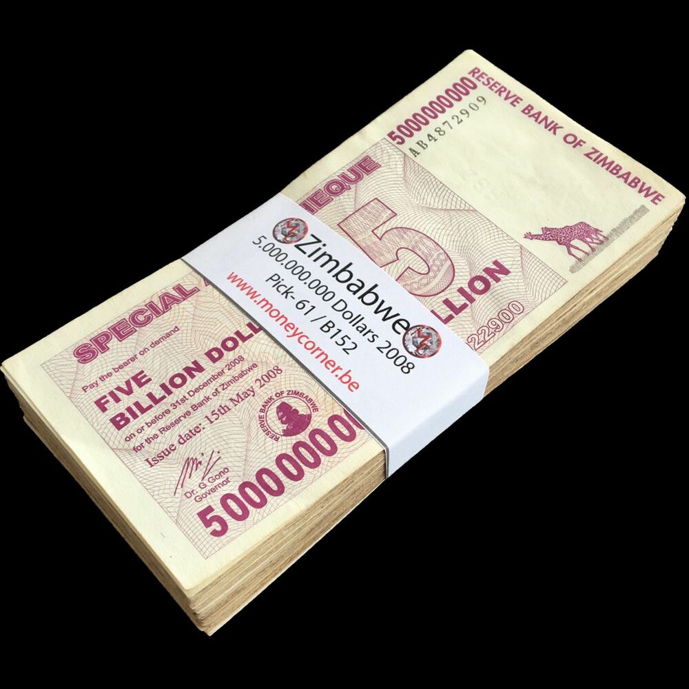 Zimbabwe - 5 Billion Dollars 2008 - Pick- 61 / B152 - Bundle 100 PCS - USED (F,VF,XF)