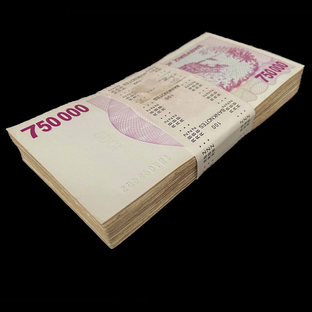 Zimbabwe - 750.000 Dollars 2007 - Pick- 52 / B143 - Bundle 100 PCS - USED (F,VG,XF)